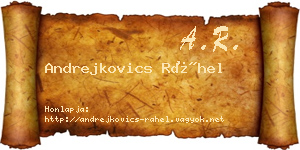 Andrejkovics Ráhel névjegykártya